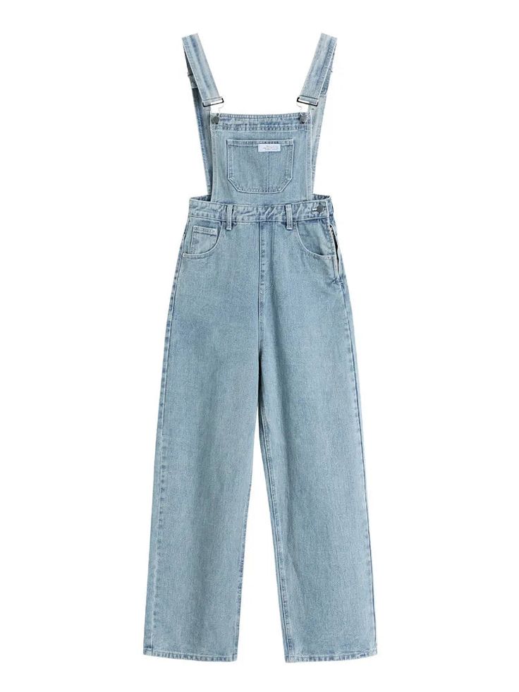 50007333536071|50007333568839|50007333601607|50007333634375 Blue Overalls Aesthetic, High Rise Cotton Overalls, Denim Jumpsuits And Rompers With Suspenders, Casual Jeans With Suspenders In Medium Wash, Casual Cotton Jeans With Suspenders, Casual Denim Blue Jeans With Suspenders, Medium Wash Straight Leg Overalls, Straight Leg Medium Wash Overalls, Spring Overalls Jeans With Suspenders