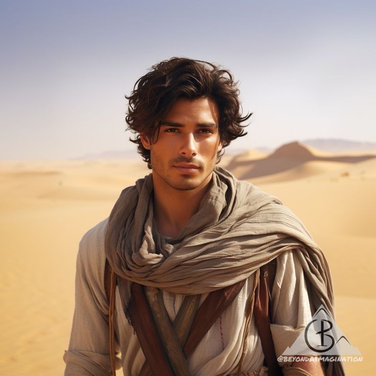 a man in the desert wearing a scarf