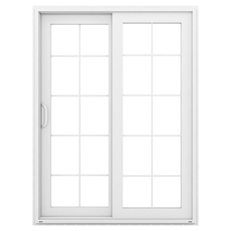 a white sliding glass door on a white background