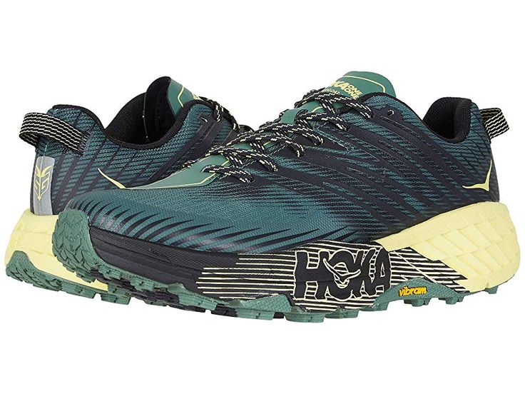 Hoka One One Speedgoat 4 - Men's Shoes : Myrtle/Limelight : Attack all kinds of technical terrain with the updated Hoka One One Speedgoat 4 Shoes. Trail-running shoes that are grippy on the uphill and secure on the downhill. Predecessor : Speedgoat 3. Stability : Neutral; allows the foot to adopt its natural placement. Cushioning : Balanced, modest cushioning for a more connected ride. Surface : Trail. Differential : 4 mm. Inspired by world-class endurance runner Karl Meltzer (a.k.a. Speedgoat K Green Lace-up Trail Running Shoes For Outdoor Activities, Lace-up Trail Running Shoes With Rubber Sole For Hiking, Lace-up Synthetic Running Shoes For Outdoor Activities, Green Sports Walking Shoes With Laces, Outdoor High-top Running Shoes With Laces, Outdoor Lace-up Running Shoes With Vibram Sole, Lace-up Running Shoes With Rubber Sole For Walking, Sporty Green Lace-up Hiking Boots, High-top Trail Running Shoes With Branded Insole