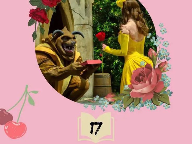 the beauty and the beast theme is featured in this postcard