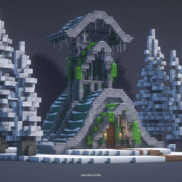 Ice Biome House Minecraft, Minecraft Ice Biome, Minecraft Building Ideas Snow Biome, Minecraft Biome Ideas, Minecraft Clouds, Snow Biome House Minecraft, Minecraft Ice Builds, Minecraft 1.20 Builds, Minecraft Building Inspiration