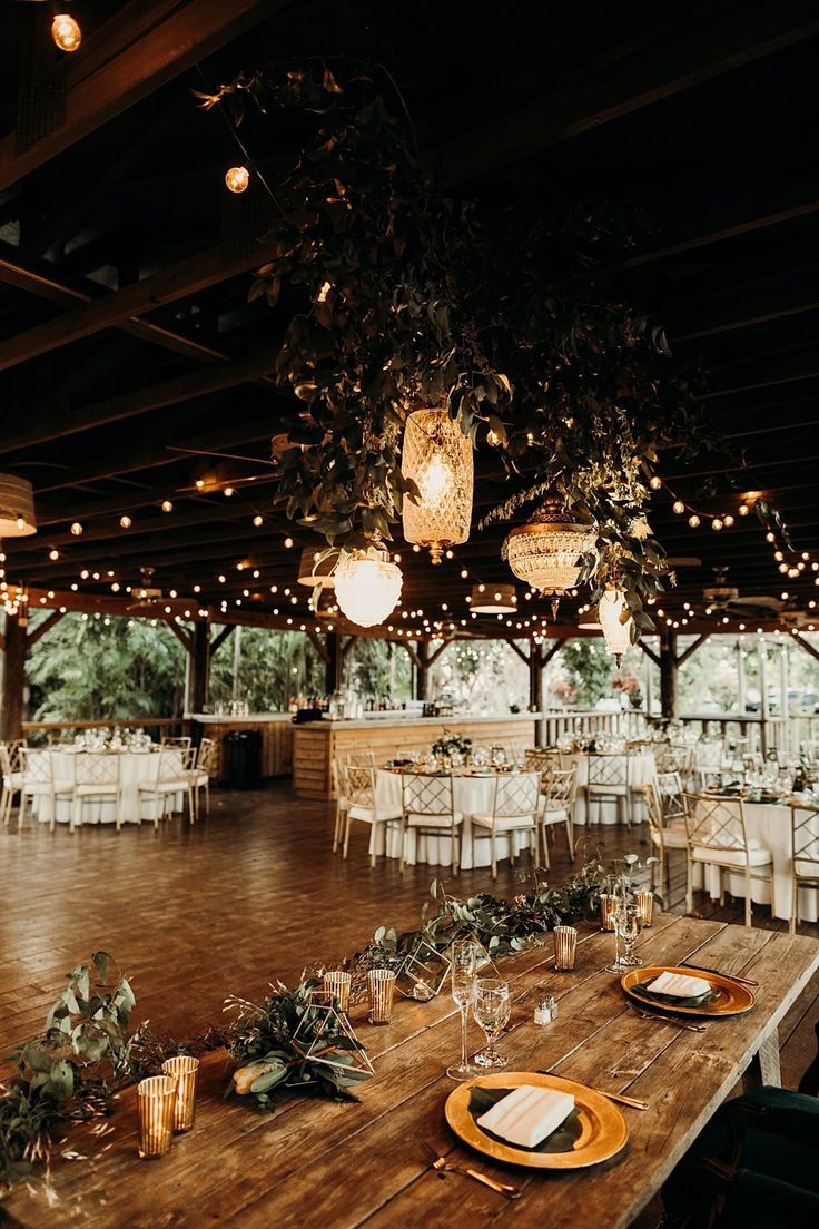 the tables are set up for an event