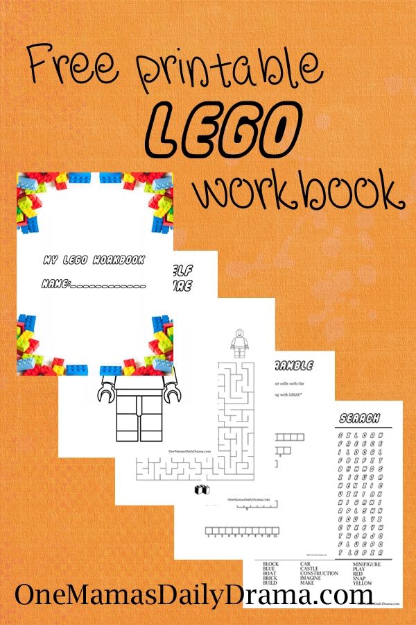 the free printable lego workbook for kids