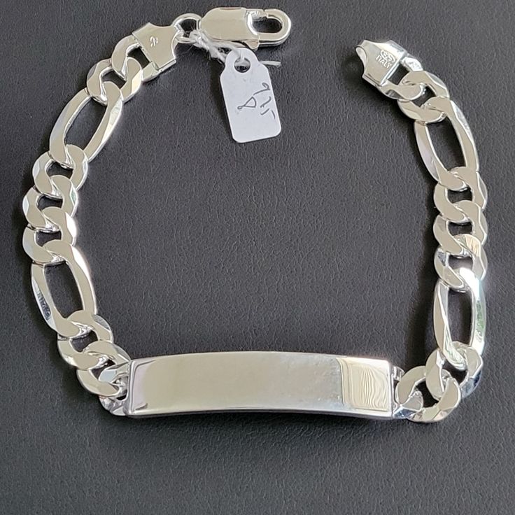 Weight: 20 Grams (Approximate) Lenght: 8 Inch Width: 8.9 Mm Metal: 925 Sterling Silver Stamped: 925 Classic Adjustable Sterling Silver Bracelet With Silver Chain, Classic Silver Chain Bracelet With Polished Finish, Classic Silver Rectangular Jewelry, Sterling Silver 925 Stamped Bracelets For Anniversary, Classic Silver Name Bracelet With Polished Finish, Sterling Silver Bracelets With Lobster Clasp In White Gold, Rectangular Sterling Silver Bracelet With Clasp, Classic Adjustable Sterling Silver Bracelet Stamped 925, Classic Adjustable Sterling Silver Bracelet 925