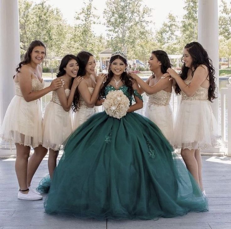 a group of young women standing next to each other