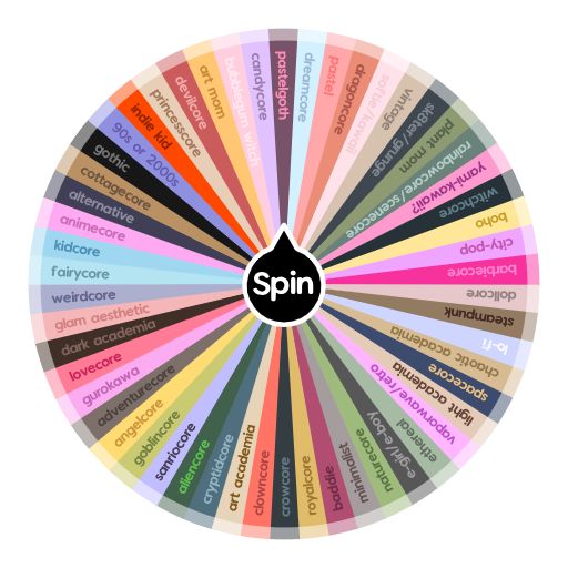 the spin wheel has many different words in each section, including one that says spin