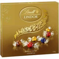 lindior assorted chocolate candies in gold box