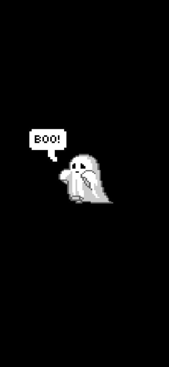 an old - school video game with the words boo written on it and ghost floating in the air