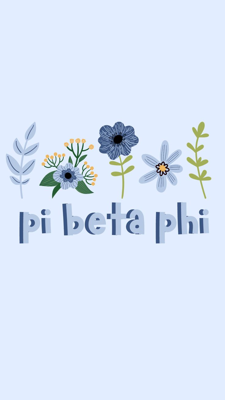 the word pilicaa phi is surrounded by flowers and leaves on a light blue background