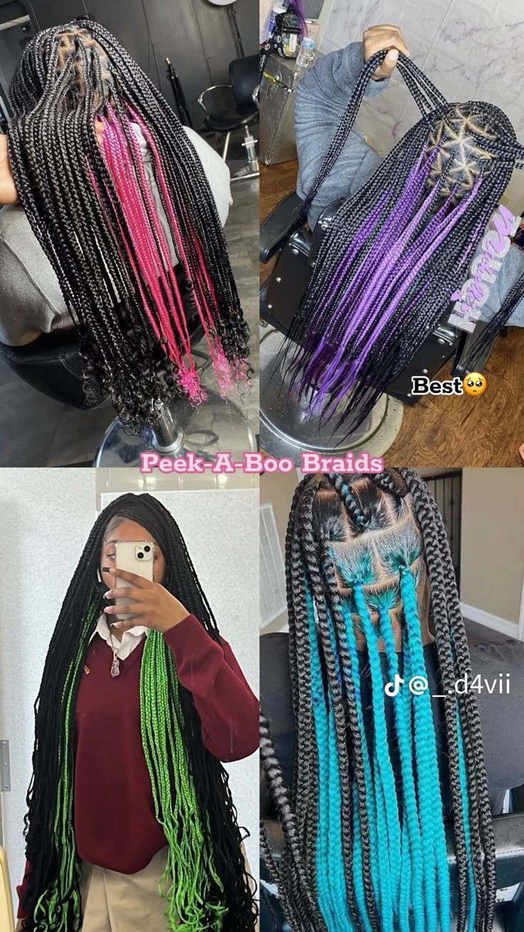 Braids With Color Extensions Black Women, Back To School Hairstyles Braids With Color, Back To School Hairstyles Braids 7th Grade Black, December Hairstyles For Black Women, Black And Purple Braids, First Day Of School Hairstyles Braids, Cute Hairstyles For School Braids, Back To School Hairstyles Black Teens, Hairstyles For December