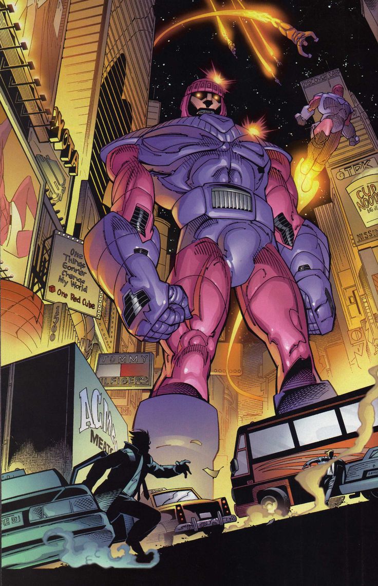 an image of a giant robot in the city