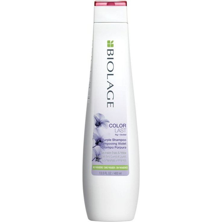 Matrix's Biolage Colorlast Purple Shampoo Neutralizes Brassiness In Color-Treated Hair While Enhancing Shine And Radiance. Its Pure Purple Pigments Offer Effective Color Correction, Making It Perfect For Maintaining Vibrant Blonde Hues.The Sulfate-Free, Paraben-Free, And Vegan Formula Conditions And Protects Hair From Breakage. Enriched With Fig And Orchid, It Leaves Hair Noticeably Smoother And Stronger, Ensuring A Soft And Silky Finish With Every Wash. Biolage Hair, Purple Shampoo For Blondes, Shampoo For Gray Hair, Brassy Hair, Matrix Biolage, Fig Fruit, Gorgeous Gray Hair, Hair Concerns, Toning Shampoo