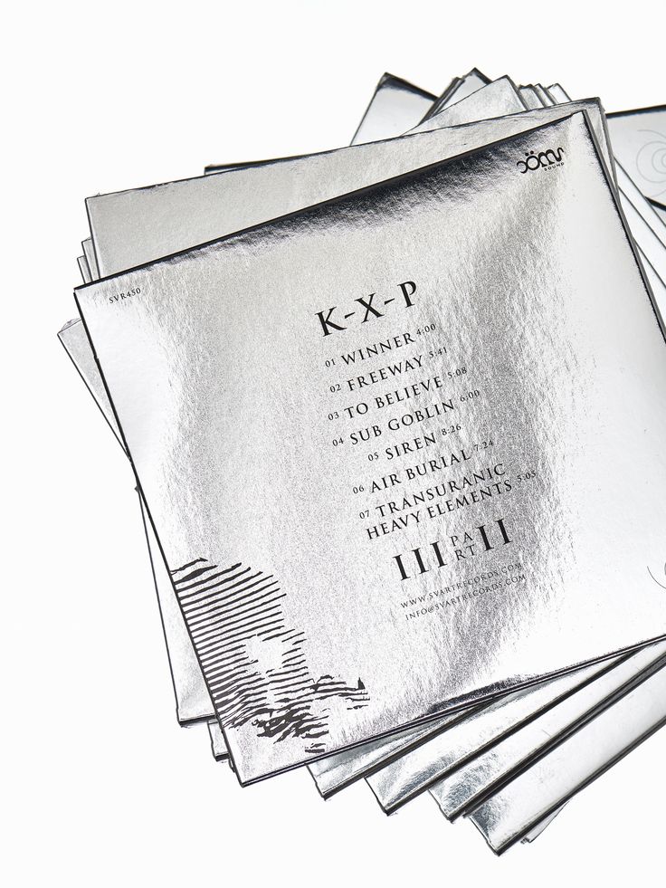 six silver envelopes stacked on top of each other with the words k - xpp printed on them