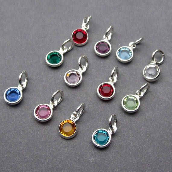 Swarovski Birthstone Charms Swarovski Crystal Channel Charms Birthstone Charm Necklace, Sterling Silver Choker, Necklace Charms, Charm Necklace Silver, Silver Choker, Birthstone Charms, Large Earrings, Small Earrings, Birthstone Necklace