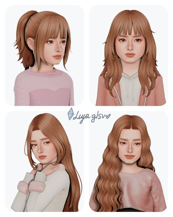 four different views of the same woman's hair