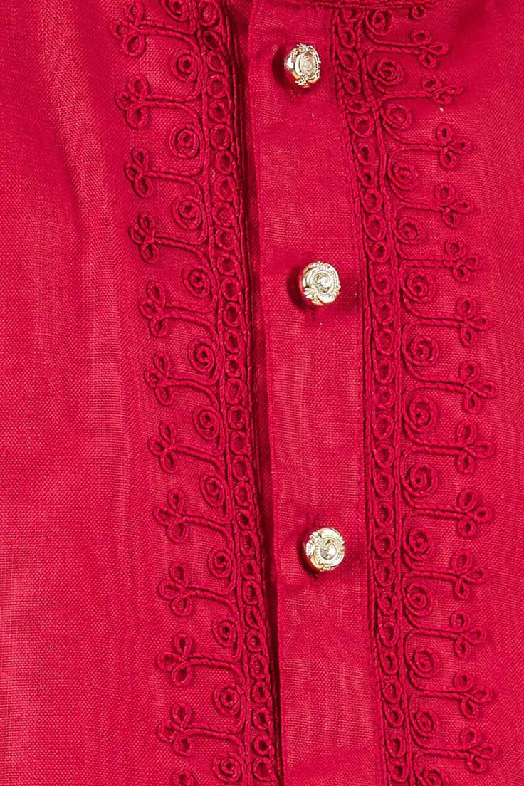 Product Features: Top Color: Red Bottom Color: Gold Work: Embroidered Top Fabric: Blended Cotton Bottom Fabric: Art Silk Pack Of: 1 Kurta and 1 Churidar Occasion: Festive Disclaimer: There will be slight difference in digital to actual image Red Traditional Wear With Embroidered Border And Straight Kurta, Red Straight Kurta With Floral Embroidery, Red Straight Kurta With Embroidered Border, Festive Red Kurta With Floral Embroidery, Festive Red Embroidered Kurta, Red Kurta With Floral Embroidery For Diwali, Unstitched Red Kurta With Embroidered Border, Red Floral Embroidered Sets For Eid, Red Straight Kurta Sets For Summer