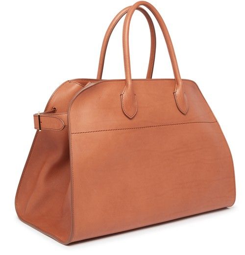 Margaux THE ROW Women's | 24S Classic Handheld Satchel With Dust Bag, Classic Travel Bag With Top Handle And Dust Bag, Luxury Weekender Bag With Top Handle And Dust Bag, Top Handle Brown Travel Bag With Dust Bag, Elegant Brown Duffle Bag For Shopping, Designer Weekender Bag With Top Handle, Elegant Brown Top Handle Weekender Bag, Designer Weekender Bag With Top Carry Handle, Classic Duffle Bag For Shopping