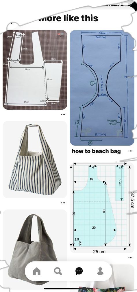 the instructions for how to sew an origami bag