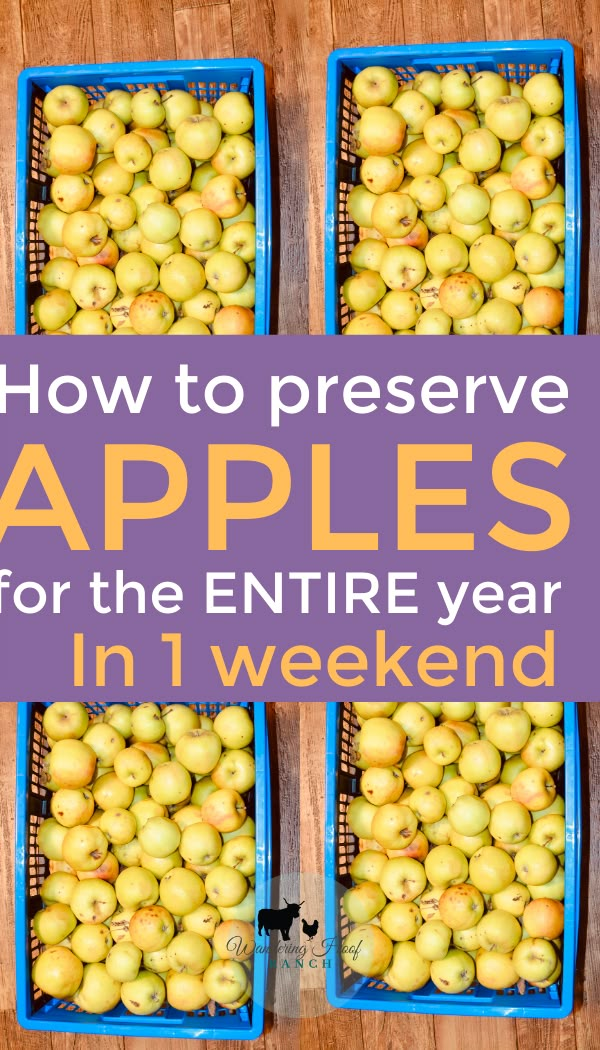 three baskets filled with apples sitting on top of a wooden floor