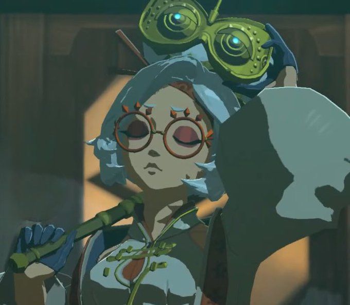 an animated woman with goggles on her head and glasses over her eyeglasses