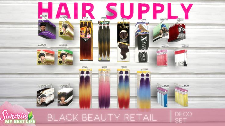 there are many different types of hair supplies in this advertismal poster for the store