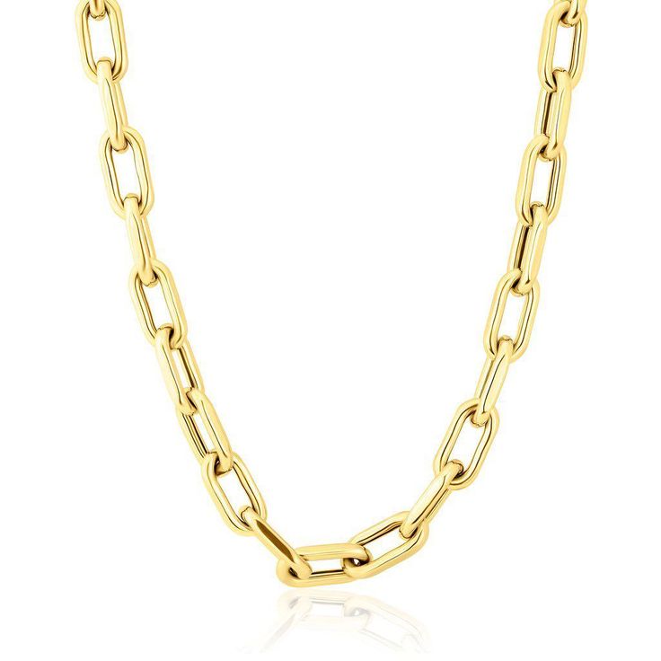 Chain measures 8 mm thick. SKU FJLCN18-Y Metal Type 14KT Yellow Gold Metal Weight 30.35g Chain Length 18 in. Big Necklace, Forever Jewelry, Yellow Gold Chain, Diamond Hoop Earrings, Evil Eye Charm, Chain Link Necklace, Necklace Sizes, Chains For Men, Link Necklace