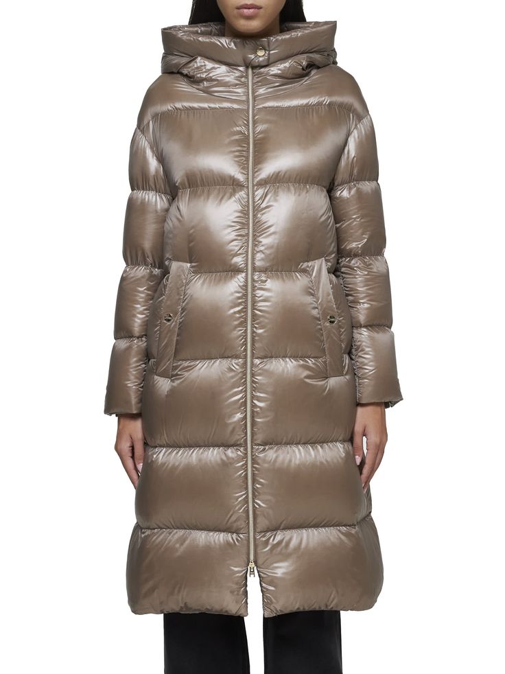 Down Jacket from HernoComposition: Synthetic->polyamide, 100% Herno Jacket, Chloe Purses, Versace Shop, Long Parka, Prada Leather, Linen Shop, Dove Grey, Prada Shoes, Sneaker Wedge