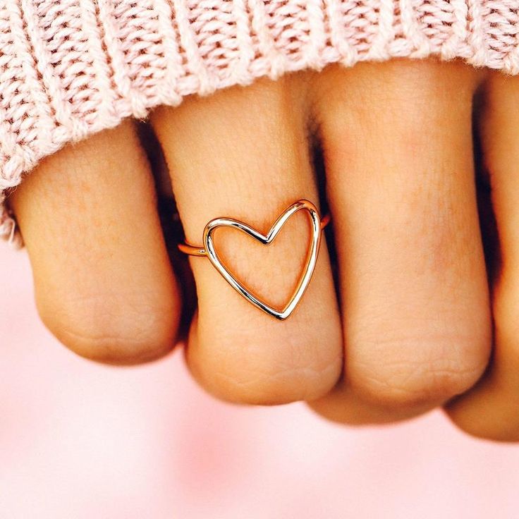 Halo Jewelry, Heart Silhouette, Open Heart Ring, Heart Band, Gold Heart Ring, Pura Vida Bracelets, Silver Heart Ring, Heart Hoop Earrings, Rose Gold Heart