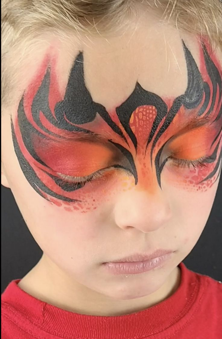 Monster Face Painting, Dragon Face Painting, Dragon Makeup, Mask Face Paint, Face Painting For Boys, Caricature Drawings, Devil Makeup, Professional Face Paint, Makeup For Halloween