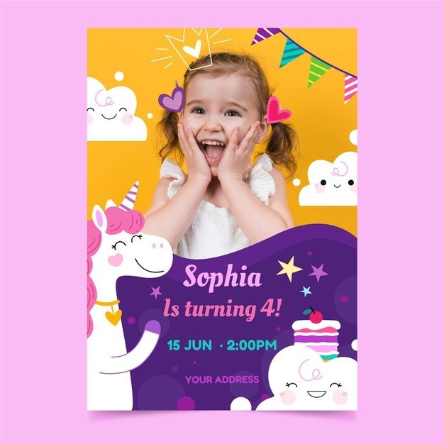 Bday Invitation Card, Baby Footprints Christmas, Baby Handprint Art, Baby Handprint Crafts, Birthday Milestone Board, First Birthday Posters, Unicorn Birthday Invitation, Invitation Card Birthday, Milestone Stickers