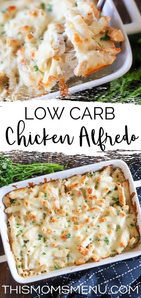 this low carb chicken alfredo casserole is an easy and delicious dinner recipe