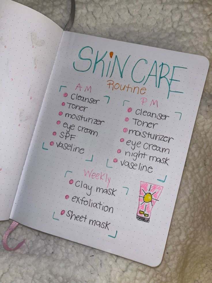 Am And Pm Skin Care Routine, Skincare Routine Journal Ideas, Skin Care Journal Ideas, Pm Skincare Routine Order, Skincare Routine Am And Pm, Bujo Skincare Routine, Am Pm Skincare Routine, Am Pm Routine, Routine Bullet Journal