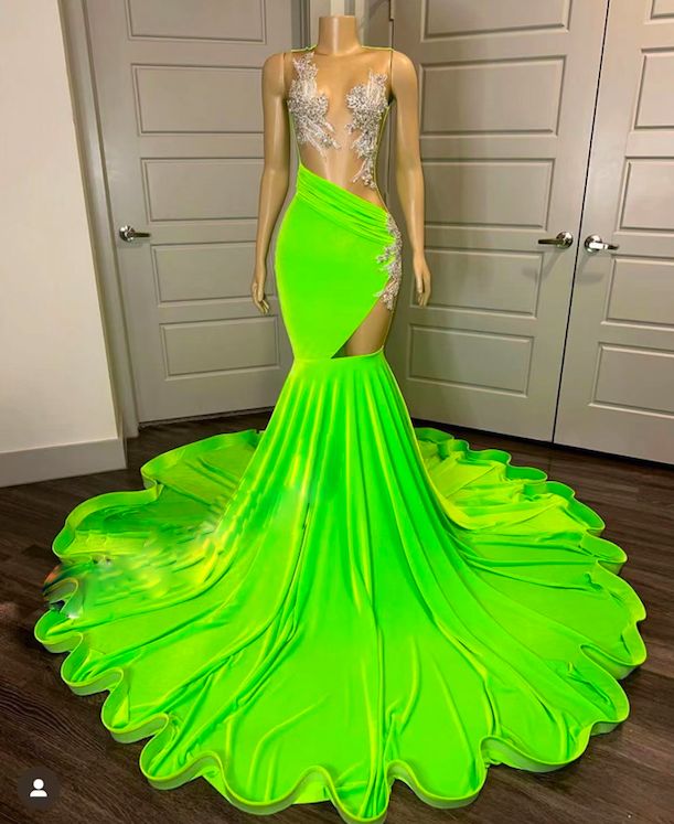 Cutout Prom Dress, Mermaid Cutout, Lime Green Prom Dresses, Prom Dress Pictures, Green Prom, Dress With Split, Mermaid Evening Gown, Prom Dresses Gowns, Sweetheart Prom Dress