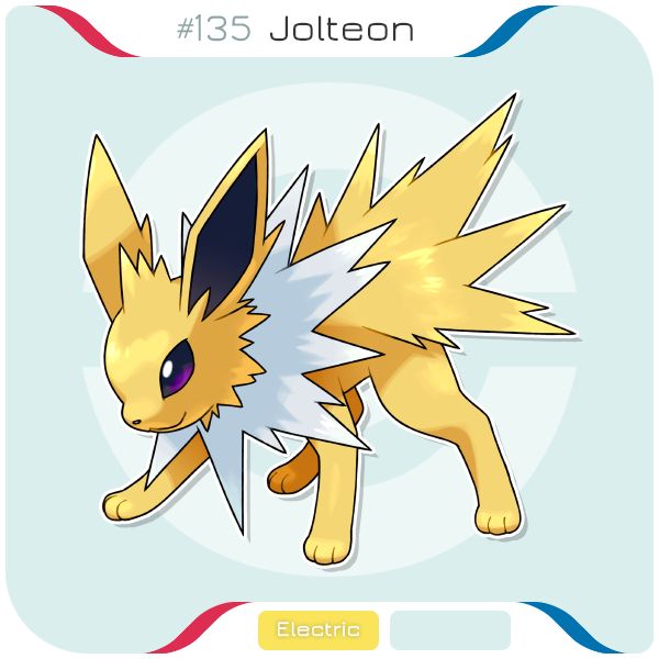 an image of a pokemon character with the name jolteon on it