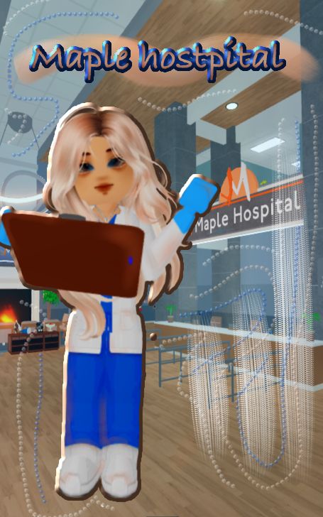 an animated image of a female hospital worker holding a clipboard in front of her face