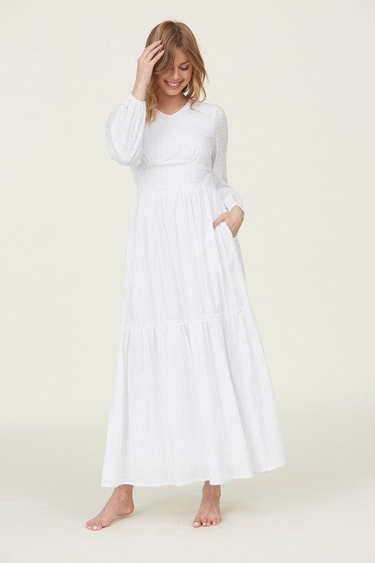 Lola Textured Temple Dress – A Closet Full of Dresses White Temple Dress, Dresses Lds, Temple Dresses, Lds Temple Dress, Wedding Dresses Lds, Modest Maxi Dress, White Temple, Temple Dress, Modest Maxi