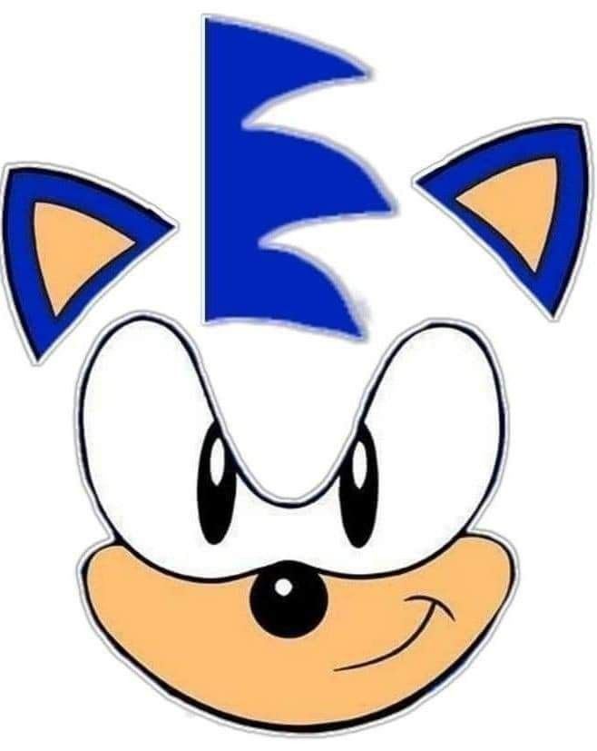 sonic the hedge face with big eyes