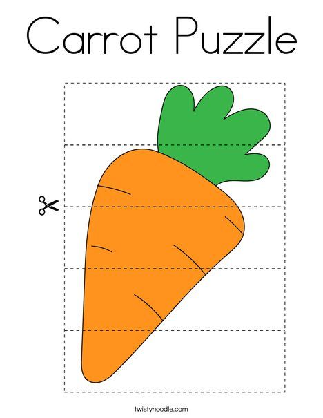 a carrot is shown with the word carrot puzzle