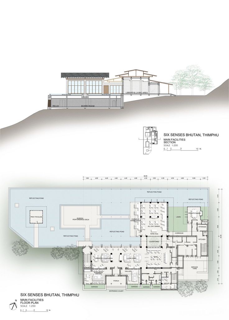 two plans for a house on top of a hill