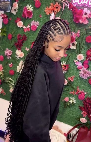 Tribals With Knotless Braids Cornrows, Tribals With Knotless Braids, Hairstyles Wigs, Braids Knotless, Boho Knotless, Sleek Ponytail Hairstyles, Big Box Braids Hairstyles, Feed In Braids Hairstyles, Goddess Braids Hairstyles