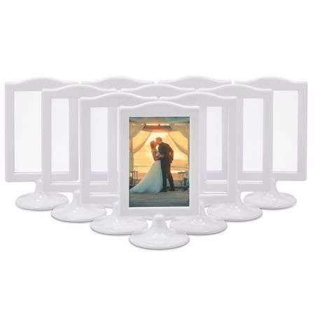 a set of six white photo frames with an image of a bride and groom