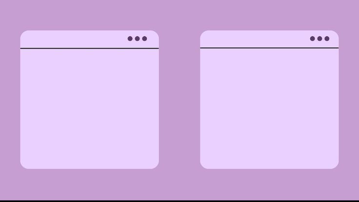 two white rectangular objects on a purple background