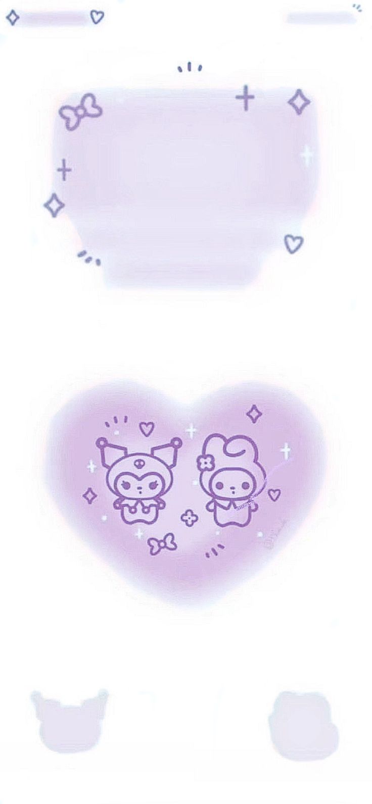 an image of two hearts with hello kitty stickers on the front and back side