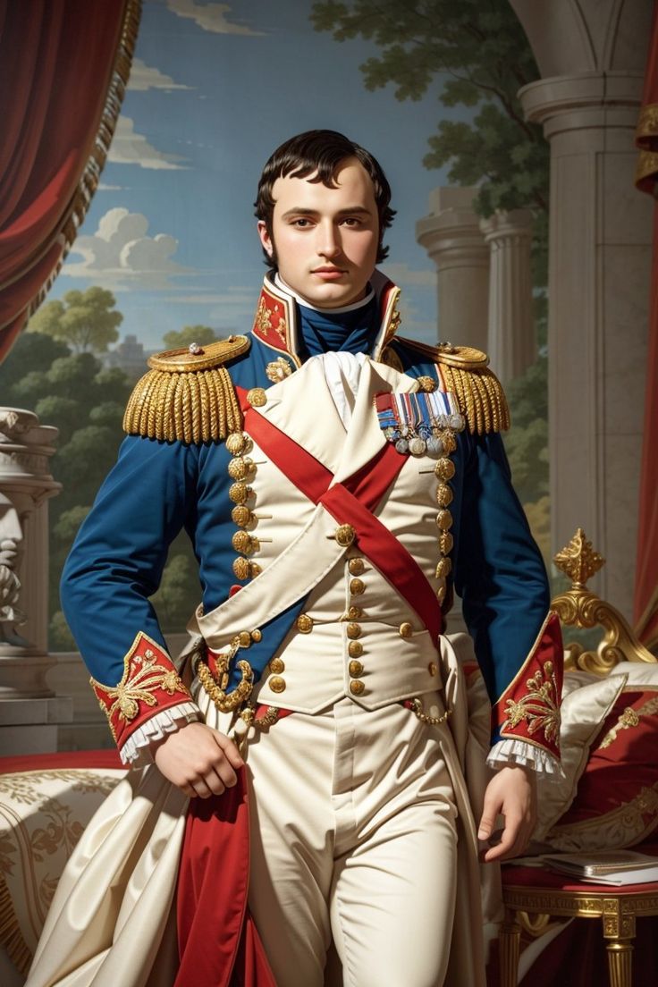 Nepolian Bonaparte, French Military Uniform, French Revolution Fashion, French Uniform, Old Apple Logo, Napoleon French, French Soldier, India Painting, French Royalty