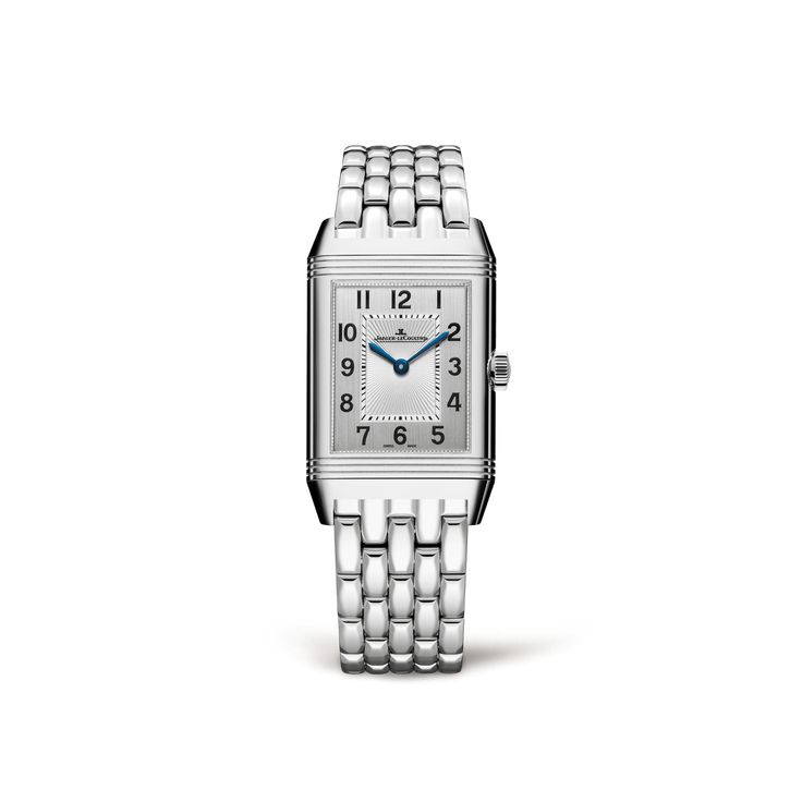 Stainless Steel Ladies Watch Manual-winding Reverso Classic Medium Duetto 2588120 | Jaeger-LeCoultre Classic Stainless Steel Watch Accessories With Subdials, Classic Stainless Steel Watches With Polished Finish, Classic Stainless Steel Watch With Polished Finish, Timeless Rectangular Chronometer Watch, Classic Watch With Polished Rectangular Dial, Classic White Gold Stainless Steel Watches, Classic Watch With Polished Finish And Rectangular Dial, Classic White Gold Stainless Steel Watch Accessories, Classic Stainless Steel Watch Accessories