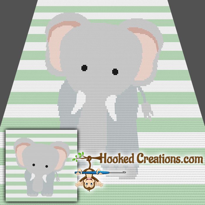 an elephant and a baby elephant are shown in this cross stitch pattern