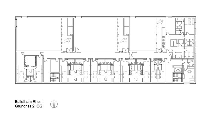 the floor plan for an office building with two floors and three rooms, including one bedroom