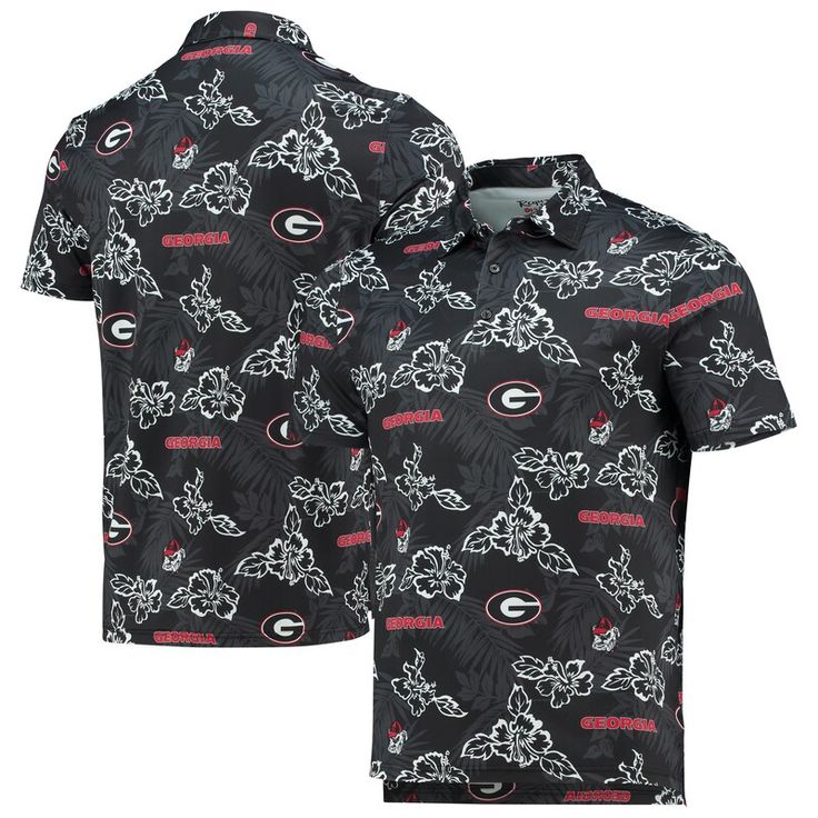 The Men's Reyn Spooner Black Georgia Bulldogs Performance Polo epitomizes style and comfort for Bulldogs enthusiasts. Its sleek black design and sublimated graphics proudly showcase unwavering support for the Georgia Bulldogs. The droptail hem with side splits offers a relaxed fit, while the three-button placket ensures a secure and comfortable wear. Whether cheering from the stands or representing the team off the field, this performance polo seamlessly blends functionality and Bulldogs spirit, making it the perfect choice for any true fan. Georgia Bulldog, Reyn Spooner, Custom Polo Shirts, Perfect Game, Side Splits, Georgia Bulldogs, Day Off, Black Design, Button Placket