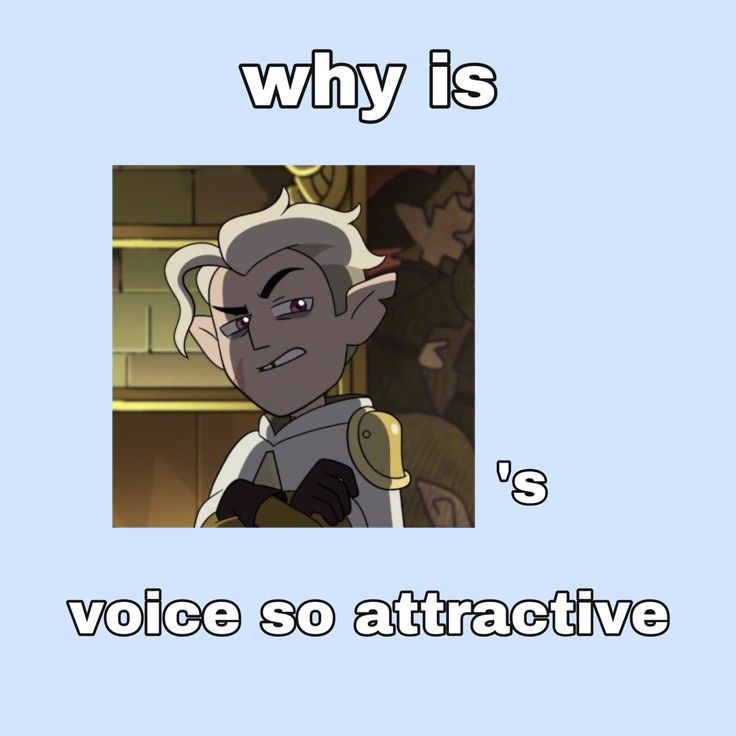 an image of a cartoon character with text that reads, why is voice so attractive?